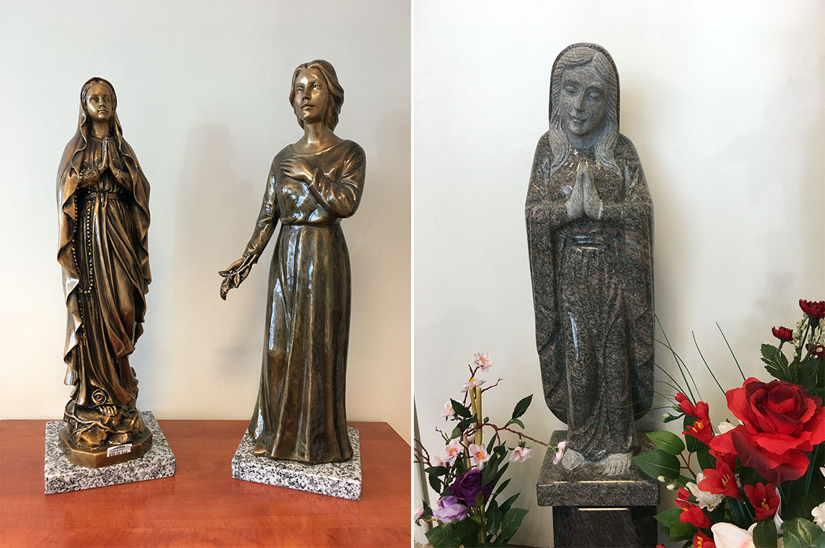 statues bronze et pierre
